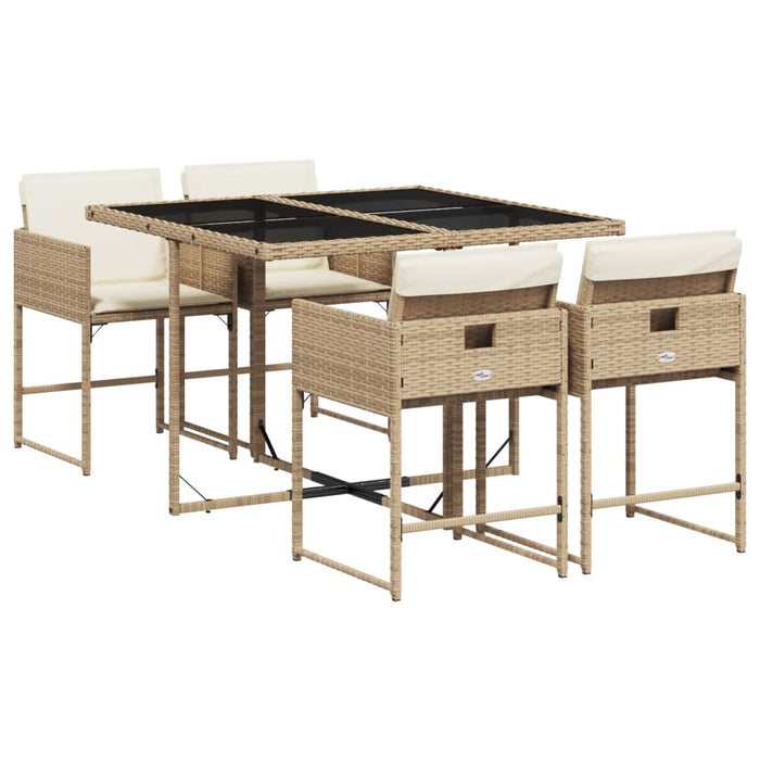 Set mobilier de grădină cu perne, 5 piese, bej, poliratan - WALTI WALTI