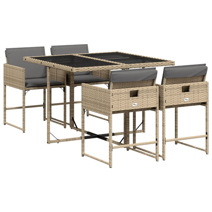 Set mobilier pentru grădină, 5 piese, cu perne, bej, poliratan - WALTI WALTI