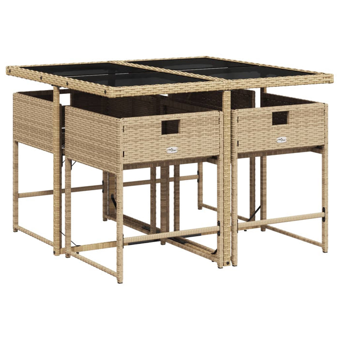 Set mobilier pentru grădină, 5 piese, cu perne, bej, poliratan - WALTI WALTI