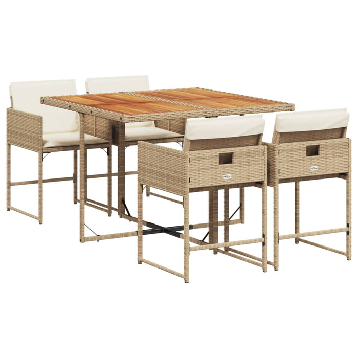 Set mobilier de grădină cu perne, 5 piese, bej, poliratan - WALTI WALTI