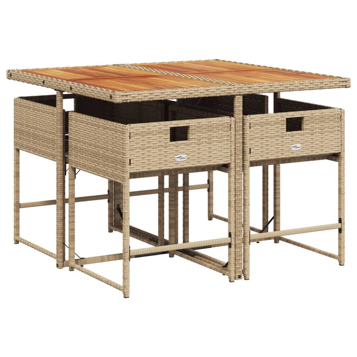 Set mobilier de grădină cu perne, 5 piese, bej, poliratan - WALTI WALTI