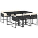 Set mobilier de grădină cu perne, 7 piese, negru, poliratan - WALTI WALTI
