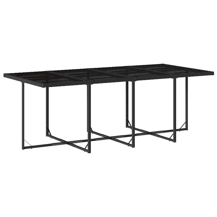 Set mobilier de grădină cu perne, 9 piese, negru, poliratan WALTI