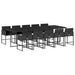 Set mobilier de exterior cu perne, 11 piese, negru, poliratan - WALTI WALTI
