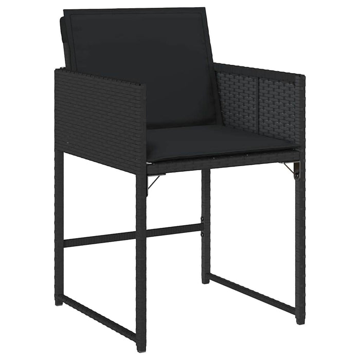Set mobilier de exterior cu perne, 11 piese, negru, poliratan - WALTI WALTI