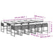 Set mobilier de exterior cu perne, 11 piese, negru, poliratan - WALTI WALTI