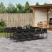 Set mobilier de exterior cu perne, 11 piese, negru, poliratan - WALTI WALTI