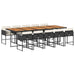 Set mobilier de exterior cu perne, 11 piese, negru, poliratan - WALTI WALTI