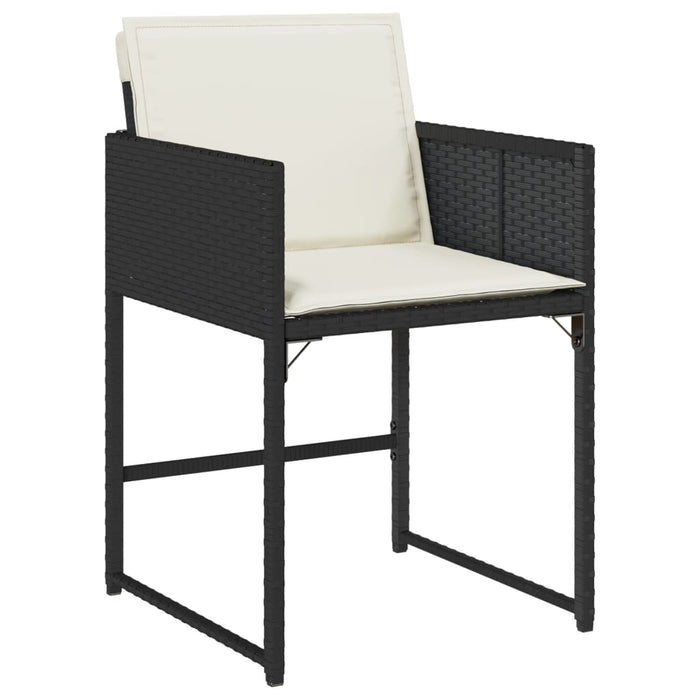 Set mobilier de exterior cu perne, 11 piese, negru, poliratan - WALTI WALTI