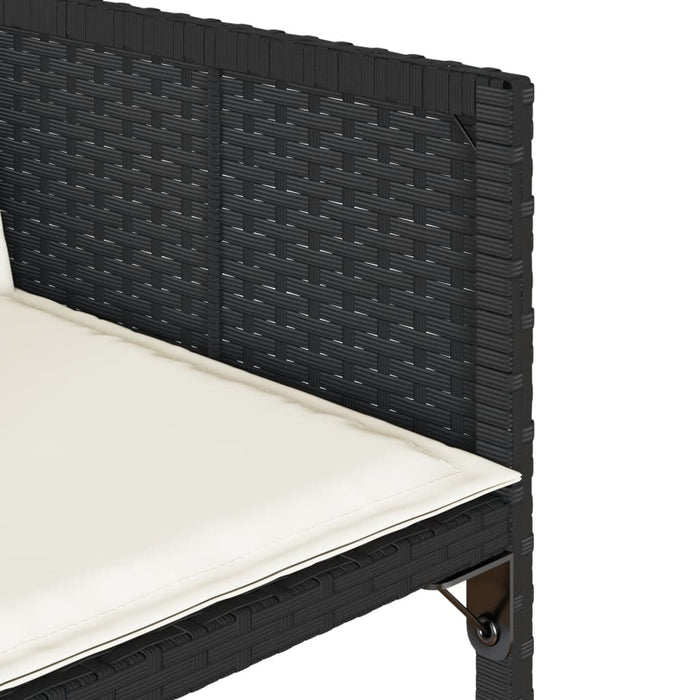 Set mobilier de exterior cu perne, 11 piese, negru, poliratan - WALTI WALTI