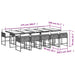 Set mobilier de exterior cu perne, 11 piese, negru, poliratan - WALTI WALTI