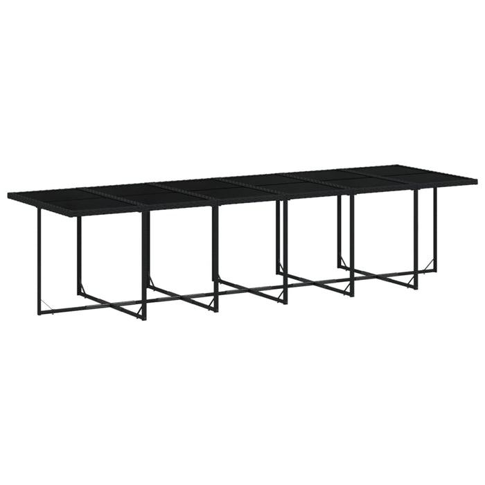 Set mobilier de grădină cu perne, 13 piese, negru, poliratan - WALTI WALTI