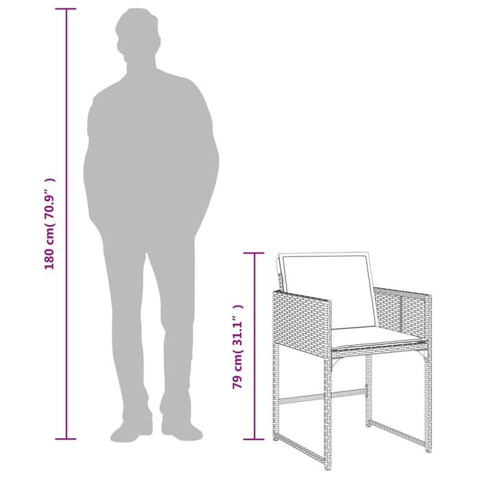 Set mobilier de grădină cu perne, 13 piese, bej, poliratan - WALTI WALTI