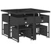 Set mobilier de grădină cu perne, 9 piese, negru, poliratan - WALTI WALTI