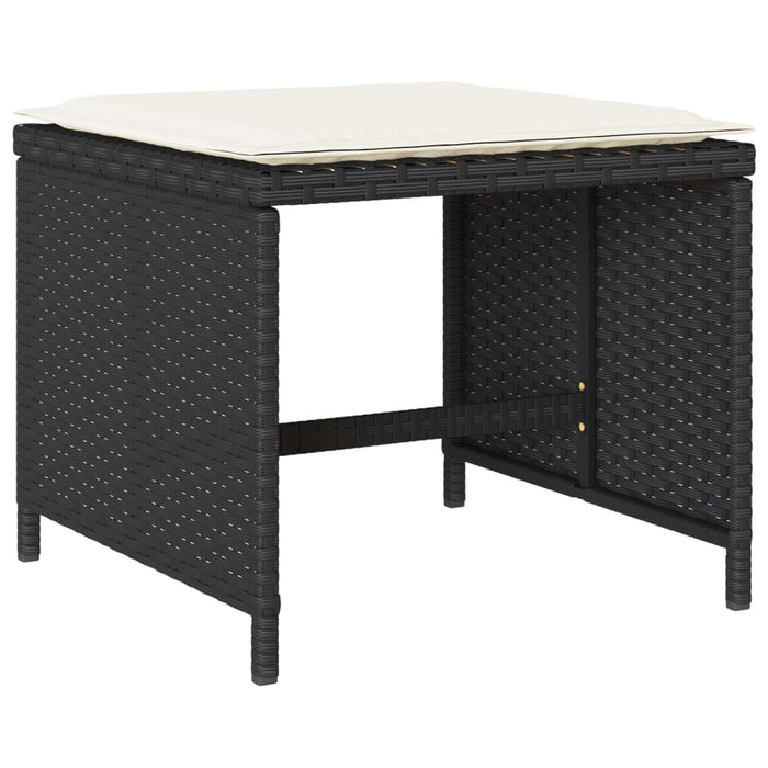 Set mobilier de grădină cu perne, 9 piese, negru, poliratan - WALTI WALTI