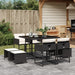 Set mobilier de grădină cu perne, 9 piese, negru, poliratan - WALTI WALTI