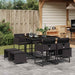 Set mobilier de grădină cu perne, 9 piese, negru, poliratan - WALTI WALTI