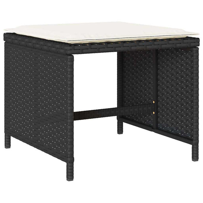 Set mobilier de grădină cu perne, 9 piese, negru, poliratan - WALTI WALTI