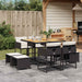 Set mobilier de grădină cu perne, 9 piese, negru, poliratan - WALTI WALTI