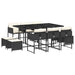 Set mobilier de exterior cu perne, 11 piese, negru, poliratan - WALTI WALTI