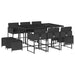 Set mobilier de exterior cu perne, 11 piese, negru, poliratan - WALTI WALTI