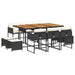 Set mobilier de exterior cu perne, 11 piese, negru, poliratan - WALTI WALTI