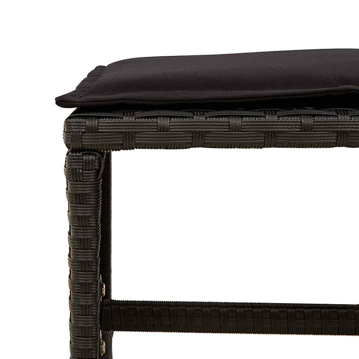 Set mobilier de grădină cu perne, 13 piese, negru, poliratan WALTI