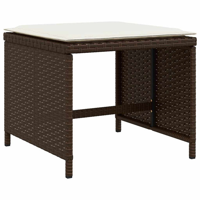 Set mobilier de grădină, 13 piese, maro, cu perne, poliratan - WALTI WALTI