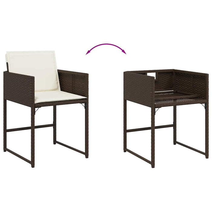 Set mobilier de grădină, 13 piese, maro, cu perne, poliratan - WALTI WALTI