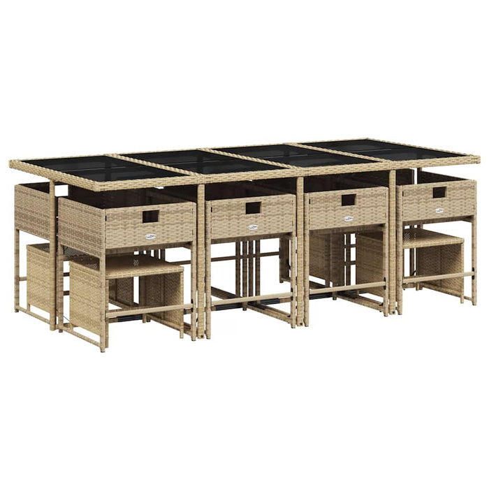 Set mobilier de grădină cu perne, 13 piese, bej, poliratan - WALTI WALTI