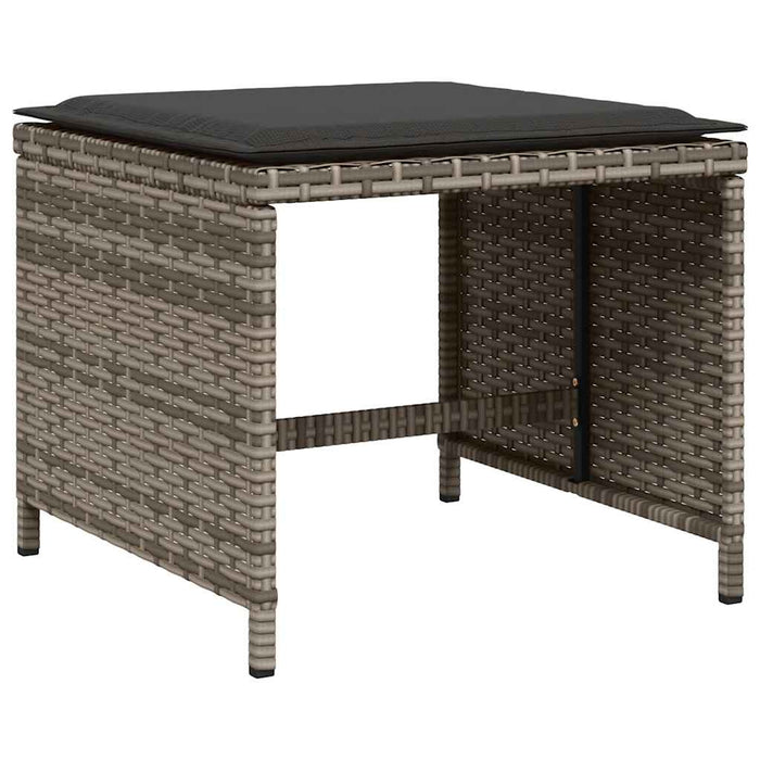 Set mobilier de grădină cu perne, 15 piese, gri, poliratan - WALTI WALTI