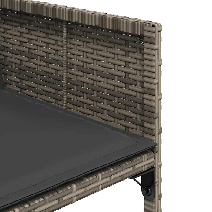 Set mobilier de grădină cu perne, 15 piese, gri, poliratan - WALTI WALTI