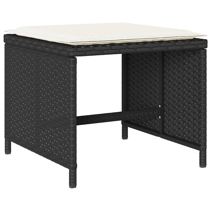 Set mobilier de grădină cu perne, 17 piese, negru, poliratan - WALTI WALTI