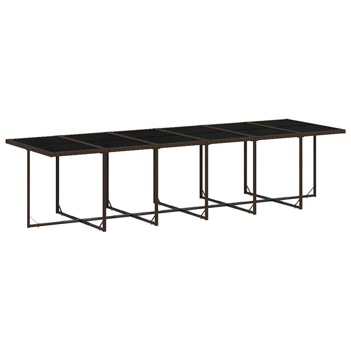 Set mobilier de grădină cu perne, 17 piese, maro, poliratan WALTI