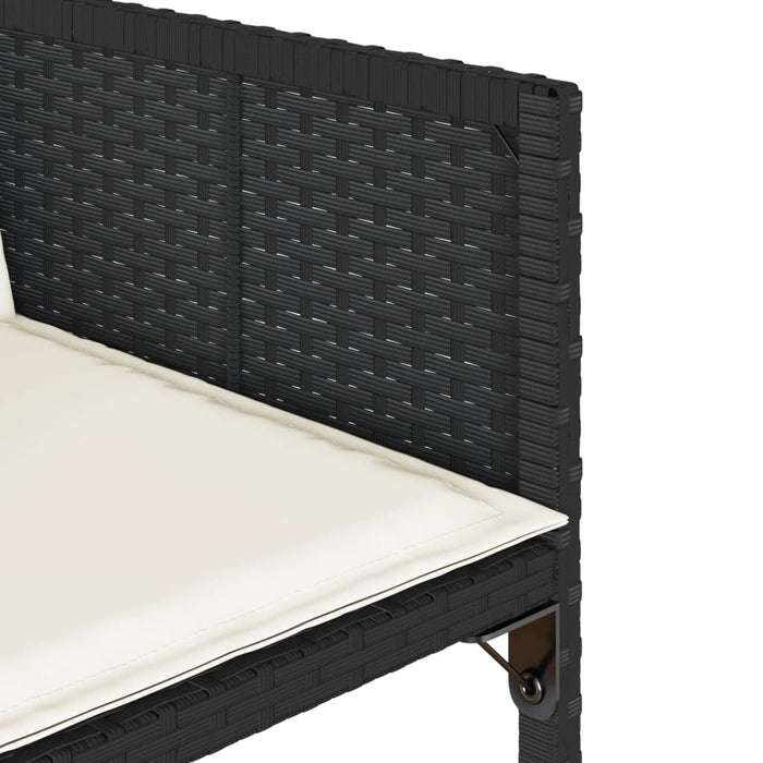 Set mobilier de grădină cu perne, 9 piese, negru, poliratan - WALTI WALTI