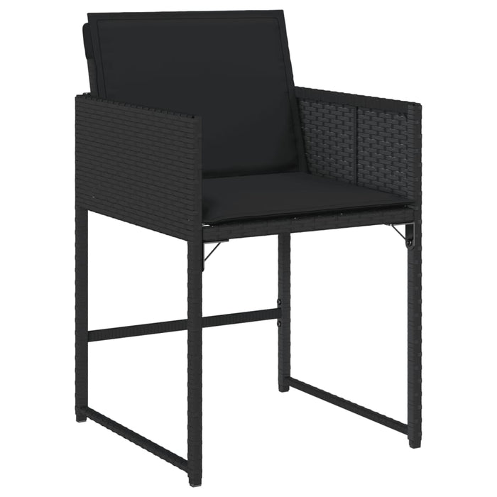 Set mobilier de grădină cu perne, 9 piese, negru, poliratan - WALTI WALTI