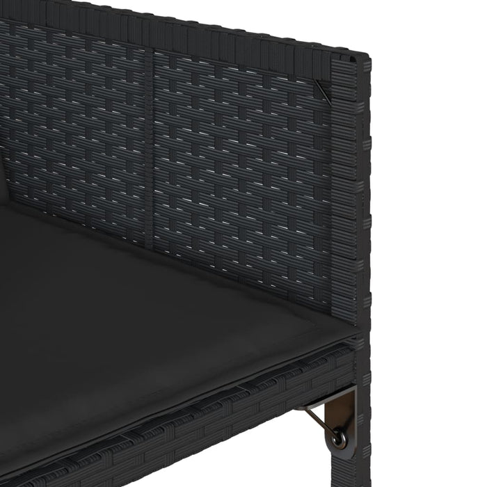 Set mobilier de grădină cu perne, 9 piese, negru, poliratan - WALTI WALTI