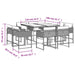 Set mobilier de grădină cu perne, 9 piese, negru, poliratan - WALTI WALTI