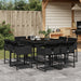 Set mobilier de grădină cu perne, 9 piese, negru, poliratan - WALTI WALTI