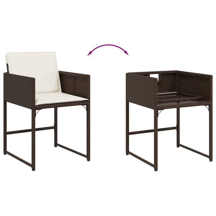 Set mobilier de grădină cu perne, 9 piese, maro, poliratan WALTI