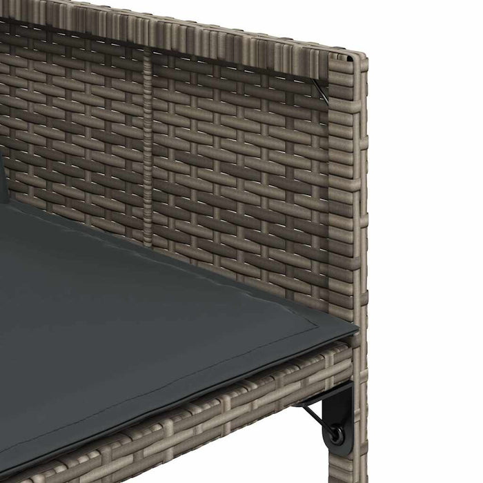 Set mobilier grădină cu perne, 9 piese, gri, poliratan - WALTI WALTI