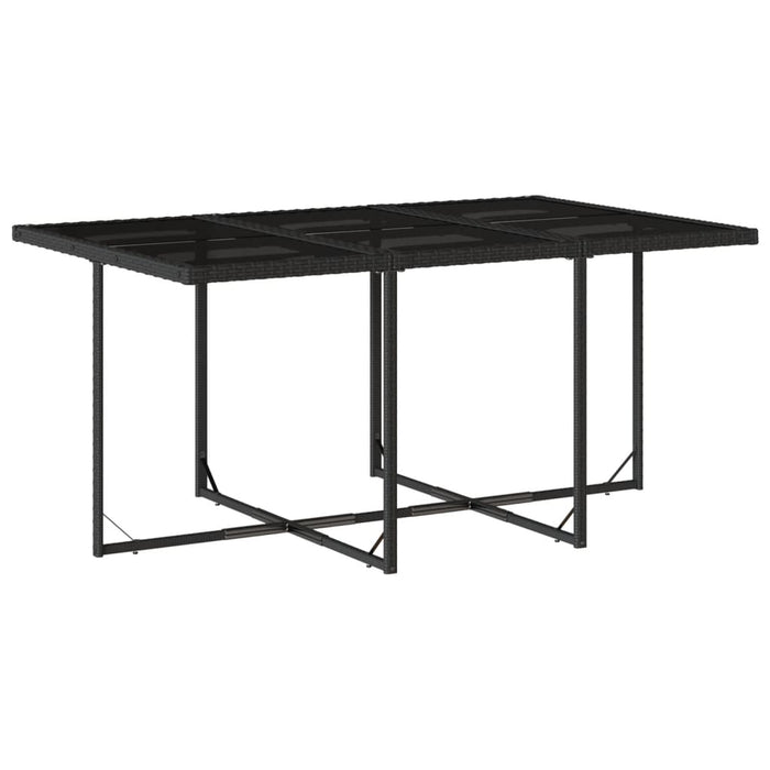 Set mobilier de exterior cu perne, 11 piese, negru, poliratan - WALTI WALTI