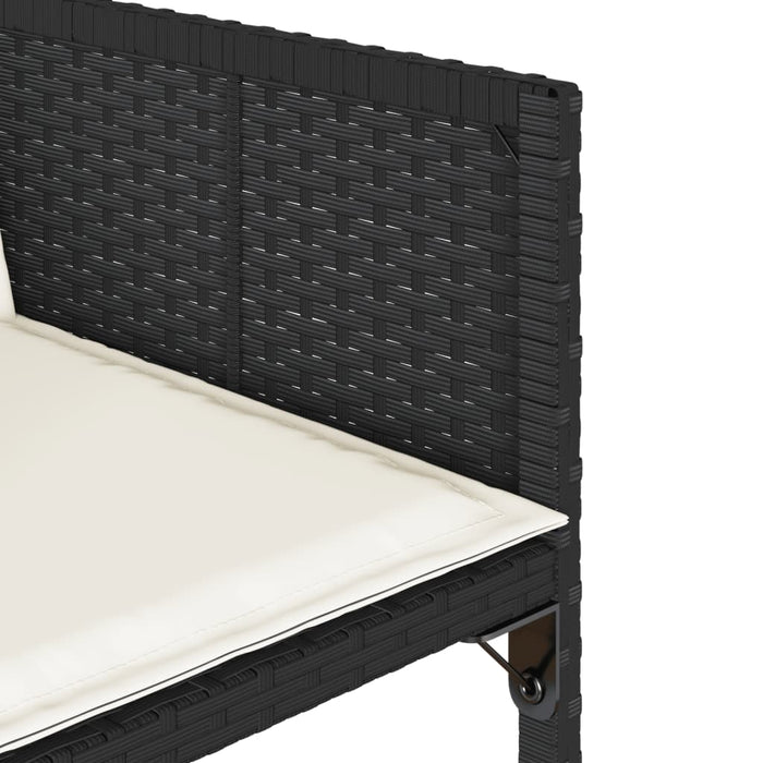 Set mobilier de exterior cu perne, 11 piese, negru, poliratan - WALTI WALTI