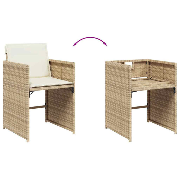 Set mobilier grădină cu perne, 13 piese, bej combinat poliratan - WALTI WALTI
