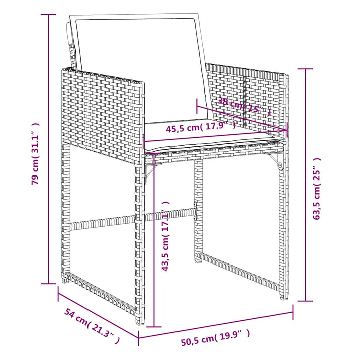 Set mobilier grădină cu perne, 13 piese, bej combinat poliratan - WALTI WALTI