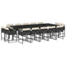 Set mobilier de grădină cu perne, 15 piese, negru, poliratan - WALTI WALTI