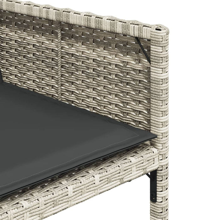 Set mobilier de grădină cu perne 15 piese gri deschis poliratan - WALTI WALTI