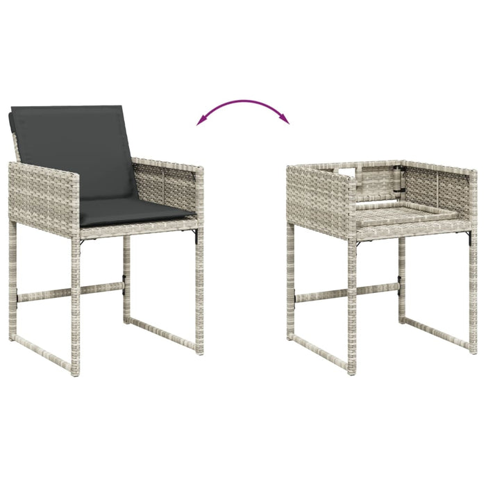 Set mobilier de grădină cu perne 15 piese gri deschis poliratan - WALTI WALTI