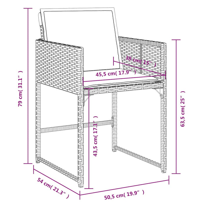 Set mobilier de grădină cu perne, 15 piese, bej, poliratan - WALTI WALTI
