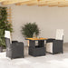Set mobilier de grădină cu perne, 3 piese, negru, poliratan - WALTI WALTI